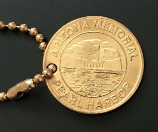 Arizona Memorial Pearl Harbor Hawaii Day Of Infamy Token Keychain Dec 7 1941