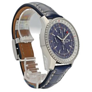 Breitling A24322 Navitimer Blue Dial 46mm Chrono Leather Automatic Men ' s Watch 5