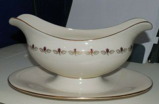 Lenox Romance Gravy Boat Attached Underplate Made In U.  S.  A