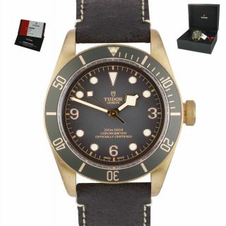 Tudor Black Bay Heritage Bronze Slate 43mm Dive Leather Watch 79250 Ba