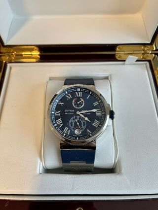Ulysse Nardin Maxi Marine Chronometer,  Ref 1183 - 126 Stainless Steel,  Blue