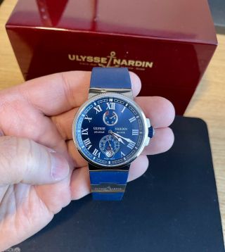 Ulysse Nardin Maxi Marine Chronometer,  Ref 1183 - 126 Stainless Steel,  Blue 3