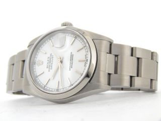 Rolex Datejust Mens Stainless Steel Watch Sapphire Oyster Band White Dial 16200 4