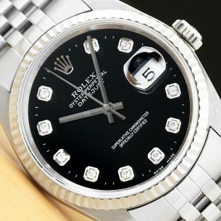 Mens Rolex Datejust 16234 18k White Gold & Steel Quickset Watch With Rolex Band