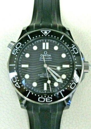 Omega Seamaster Diver 300m Co - Axial Black Rubber Strap 42mm Case