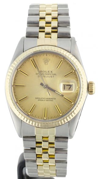 Rolex Datejust Stainless Steel Yellow Gold 36mm Champagne Dial 16013