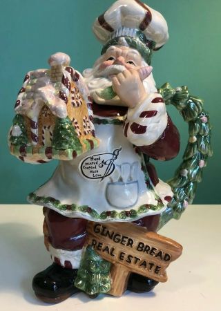 Kaldun & Bogle Santa’s “ginger Bread Real Estate” Porcelain Christmas Teapot