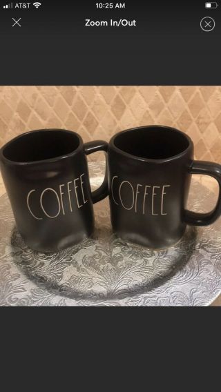 Rae Dunn Set Of 2 Coffee Mugs Black Matte