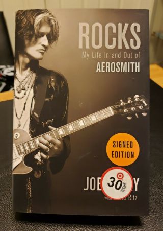 Aerosmith Joe Perry Signed Autograph Book Rocks My Life In And Out
