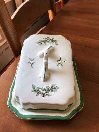 Spode Christmas Tree Cheese/butter Dish W/cover