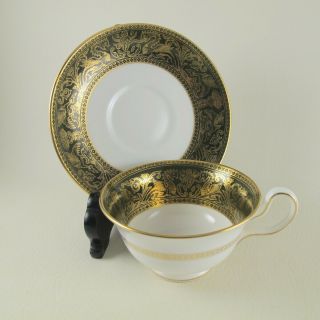 Florentine (dark Green) By Wedgwood Bone China Cup & Saucer Set (s) W4170