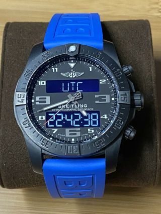Breitling B55 Professional Exospace Titanium Watch Vb5510 - Blue Rubber Strap