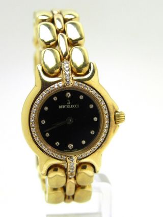 18k Yg Bertolucci Pulchra Watch Diamond Bezel/dial