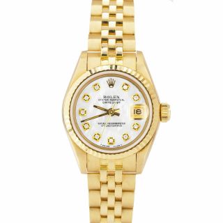 Rolex Datejust President 18k Yellow Gold Diamond Mop Jubilee 26mm Watch 69178