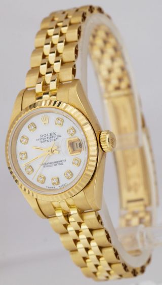 Rolex DateJust President 18K Yellow Gold Diamond MOP Jubilee 26mm Watch 69178 2