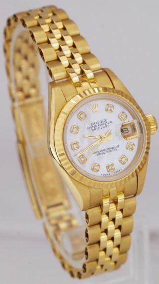 Rolex DateJust President 18K Yellow Gold Diamond MOP Jubilee 26mm Watch 69178 3