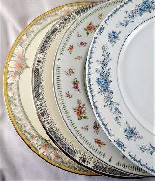 4 Vintage Mismatched China Plates Noritake Royal Doulton 10.  5 - 11 Inch 58