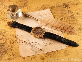 Vintage Mens Wristwatch Skeleton Men ' s Watch Restored Patek Philippe Movement 2
