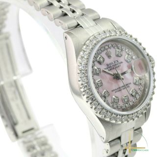 Rolex Datejust Lady Pink Mother of Pearl Diamond Watch Steel Jubilee Band 3
