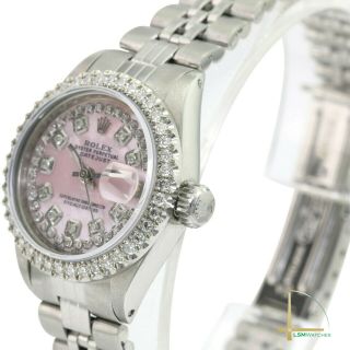 Rolex Datejust Lady Pink Mother of Pearl Diamond Watch Steel Jubilee Band 4
