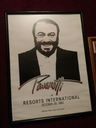 FRAMED POSTER OF LUCIANO PAVAROTTI Resorts International 1983 2