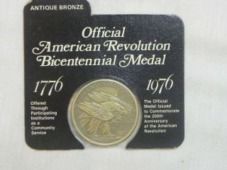 Official American Revolution Bicentennial Medal Antique Bronze - - Factory