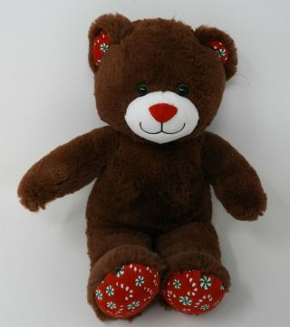 Build A Bear Brown Peppermint Candy Cane Red 16 " Soft Toy Stuffed Animal Teddy