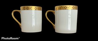 Imperial Frank Lloyd Wright 1992 for Tiffany & Co.  Japan gold trimmed mugs (2) 3