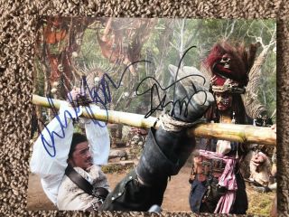 Johnny Depp Orlando Bloom Pirates Of The Carribean Handsigned Autograph W/