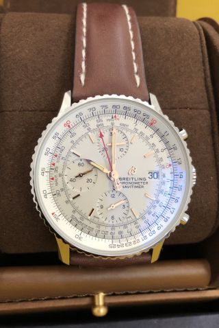 Breitling Navitimer 1 Chronograph 41 Silver Dial Brown Leather