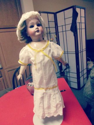 Antique Vintage White Doll Dress For German & French Doll
