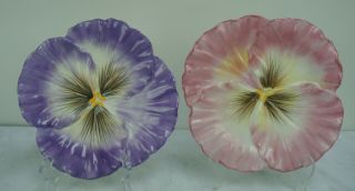 Set of Two Fitz & Floyd Halcyon Pansy Snack Plates 2