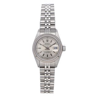 Rolex Datejust Auto Steel White Gold Ladies Jubilee Bracelet Watch 69174