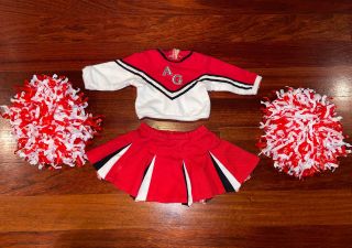 Retired American Girl Of Today Pleasant Company Cheerleader Outfit Pompoms Set