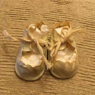 16 " Terri Lee Doll Shoes White Canvis With Laces 1950 
