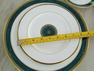 Lenox Classic Edition Dinner,  Salad Plates & Tea Cup Gold Band Green Marble