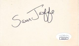 Sam Jaffe D.  1984 Signed 3x5 Index Card Actor/asphalt Jungle Jsa Cc21105