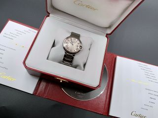 Cartier Ballon Bleu Midsize Stainless Steel Watch W69011z4 3005 36mm