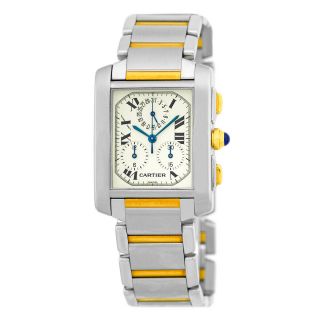 Cartier Stainless Steel & 18k Yellow Gold Tank Francaise