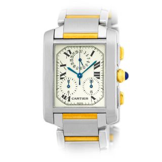 CARTIER Stainless Steel & 18K Yellow Gold Tank Francaise 2