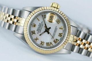 Rolex Watch Two - Tone 26mm Lady Datejust 69173 Mop Roman Numeral Fluted Bezel