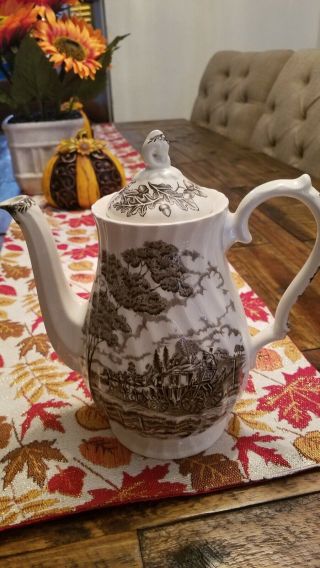 Vintage Royal Mail Staffordshire Ironstone England Coffee/tea Pot W/lid