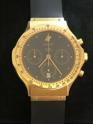 Hublot Mdm Chronograph Reference 1621.  3 18k Yellow Gold Watch 36mm