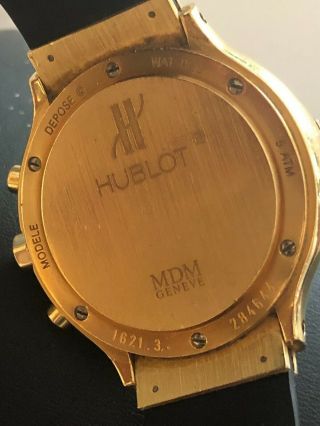 Hublot MDM Chronograph Reference 1621.  3 18K Yellow Gold Watch 36mm 5