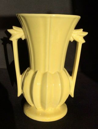 Mccoy 1950 Vase Mid Century Modern Yellow Vintage Made In Usa