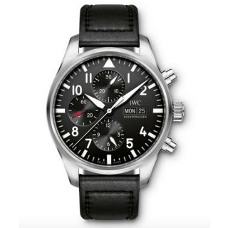 Iwc Pilot Steel Chronograph Automatic 43 Mm Black Dial Mens Watch Iw377709