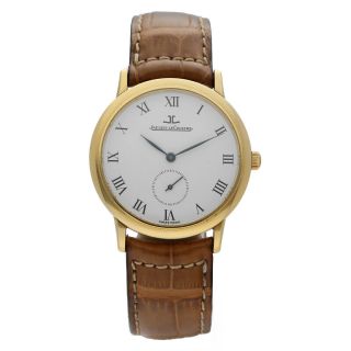Jaeger - Lecoultre Gentilhomme 18k Yellow Gold 34mm Leather Winding Wrist Watch