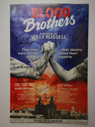 David Cassidy & 15 Others Autograph 1994 Broadway Theatre Poster Blood Brothers