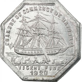 [ 217244] Coin,  France,  Chambre De Commerce,  Bayonne,  10 Centimes,  1920,  Au