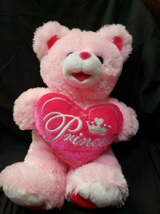 Dan Dee Large Pink Plush Princess Bear Heart Sweetheart Teddy Stuffed 2019 Toy